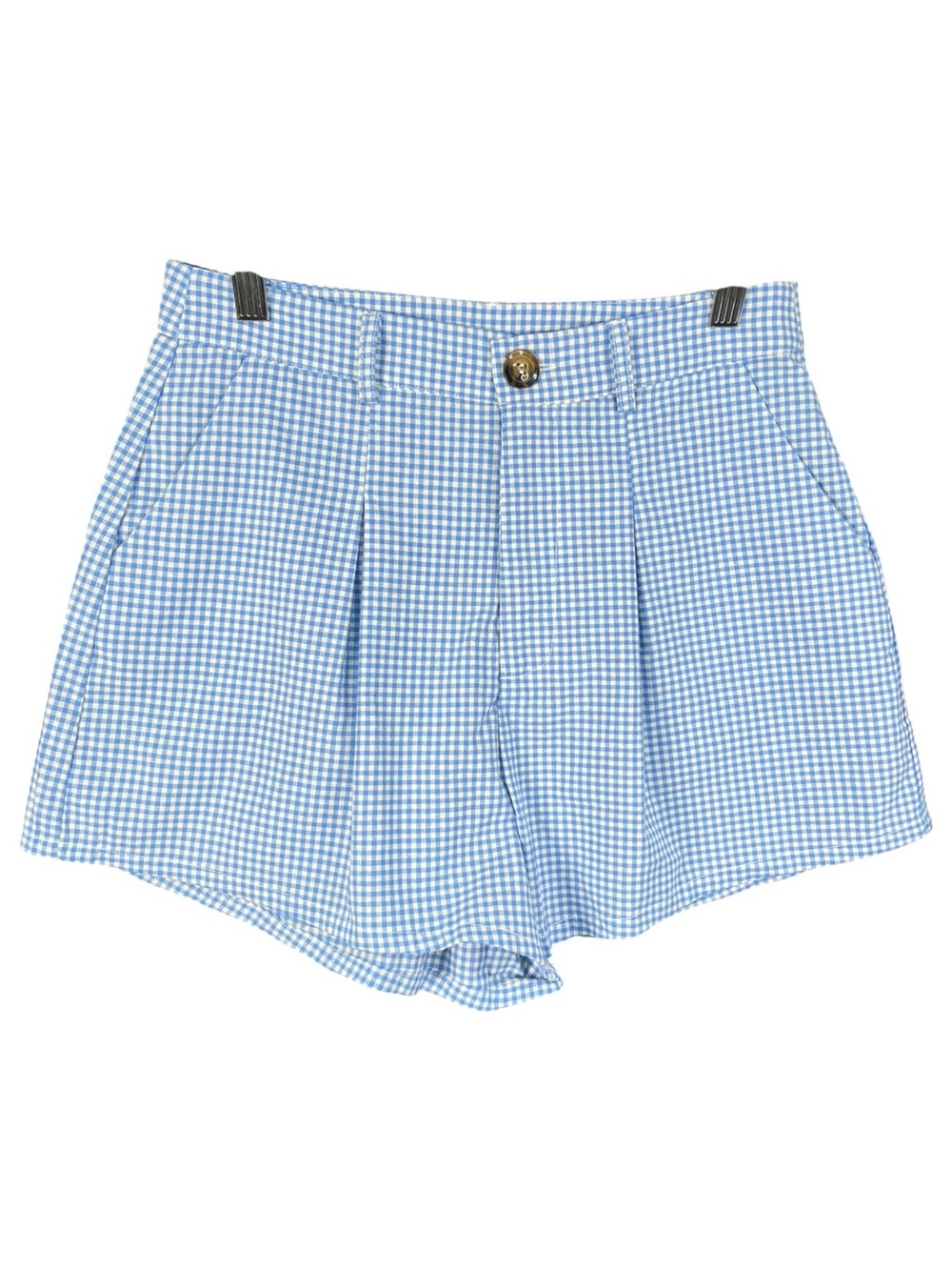 HYFVE Cottage Cutie Gingham Shorts Blue White Size Small High Waisted NWOT